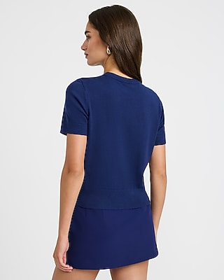 Skimming Short Sleeve Sweater Airy Soft