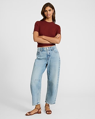 Airy Soft Skimming Short Sleeve Sweater