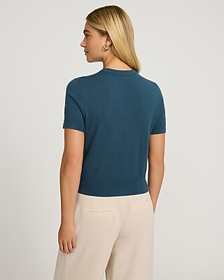 Airy Soft Skimming Short Sleeve Sweater