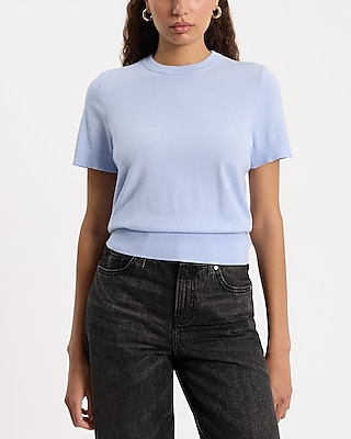 Skimming Short Sleeve Sweater Tee