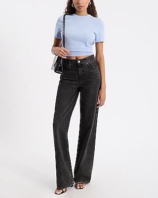 Skimming Short Sleeve Sweater Tee