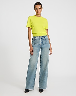 Airy Soft Skimming Short Sleeve Sweater