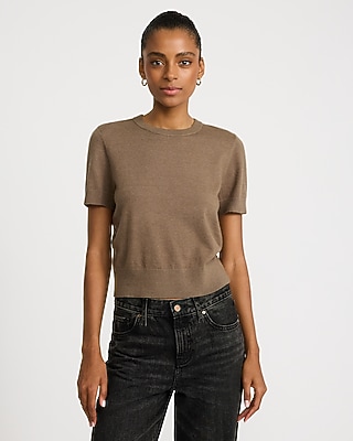 Skimming Short Sleeve Sweater Airy Soft