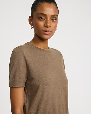 Skimming Short Sleeve Sweater Airy Soft
