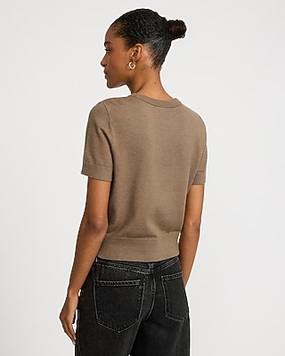 Skimming Short Sleeve Sweater Airy Soft
