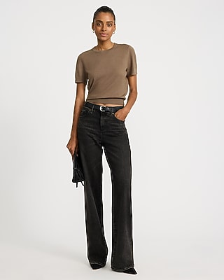 Skimming Short Sleeve Sweater Airy Soft