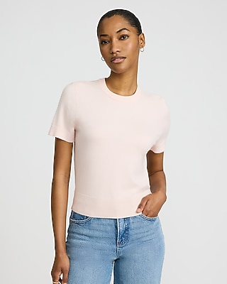 Airy Soft Skimming Short Sleeve Sweater