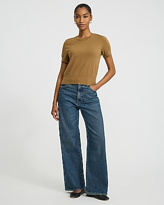 Skimming Short Sleeve Sweater Airy Soft