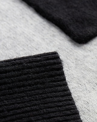 Color Block Pocket Mock Neck Sweater