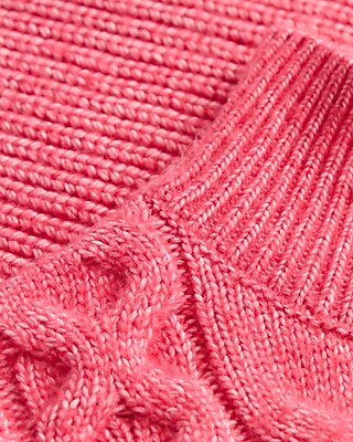 Relaxed Mock Neck Cable Knit Sweater