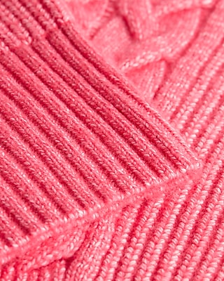 Relaxed Mock Neck Cable Knit Sweater
