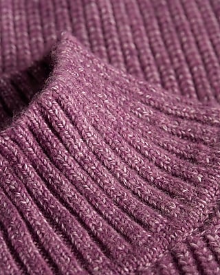 Ribbed Mock Neck Zipper Sleeve Sweater