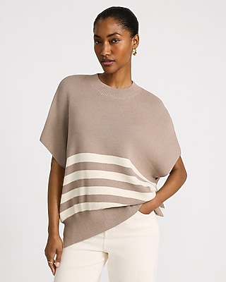 Striped Crew Neck Short Sleeve Boxy Sweater