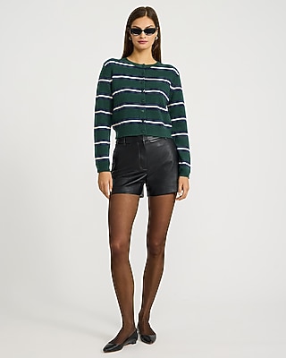 Striped Crew Neck Cardigan