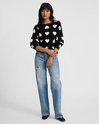 Heart Graphic Crew Neck Sweater