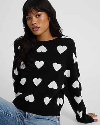 Heart Graphic Crew Neck Sweater