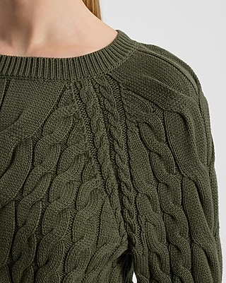 Cable Knit Crew Neck Sweater