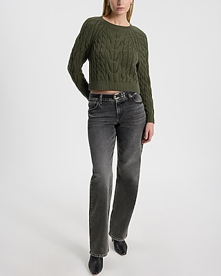 Cable Knit Crew Neck Sweater