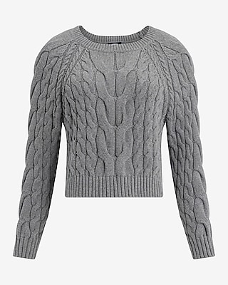 Cable Knit Crew Neck Sweater | Express