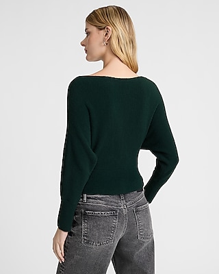 Boat Neck Dolman Sleeve Sweater