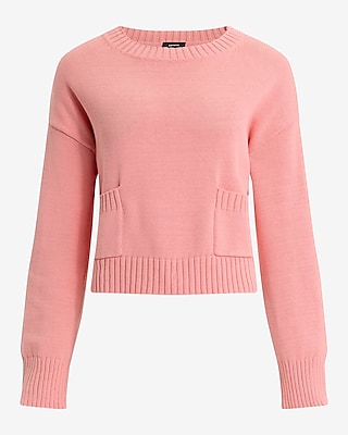 Relaxed Crew Neck Pocket Sweater