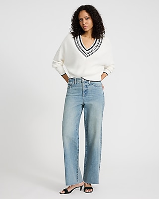 Relaxed Tipped V-Neck Sweater