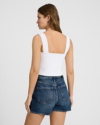 Ribbed Fitted Square Neck Sweater Tank - image 3