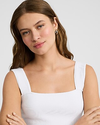 Ribbed Fitted Square Neck Sweater Tank - image 4