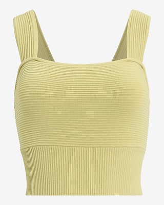 Ribbed Fitted Square Neck Sweater Tank
