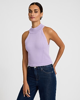 Ribbed Halter Sweater Tank