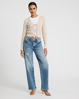 Textured Tie Front Cardigan