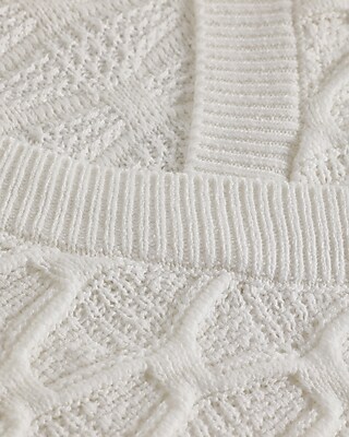 Textured Surplice Cropped Sweater