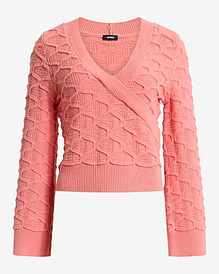 Textured Surplice Cropped Sweater - image 4