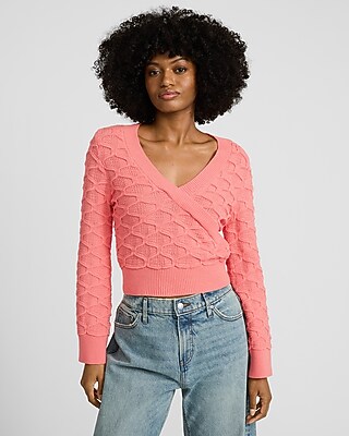 Textured Surplice Cropped Sweater - image 2