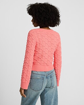 Textured Surplice Cropped Sweater - image 3