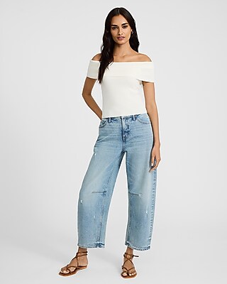 Off The Shoulder Short Sleeve Sweater