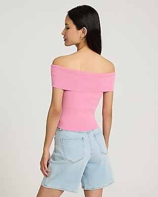 Off The Shoulder Short Sleeve Sweater