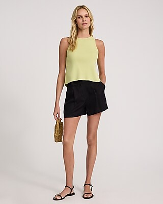 Ribbed High Neck Open Back Sweater Tank - image 4