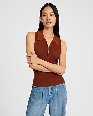 Ribbed Halter Sweater Tank | Express