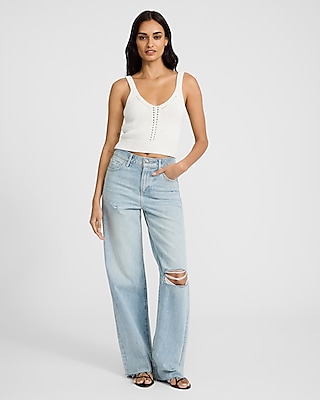 V-Neck Cropped Sweater Cami