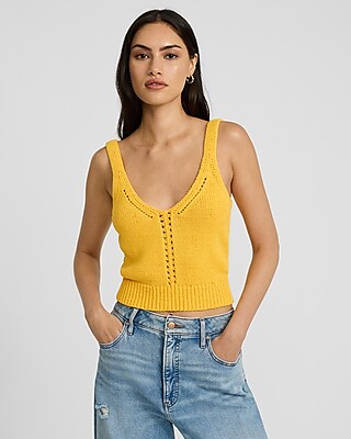 V-neck Cropped Sweater Cami
