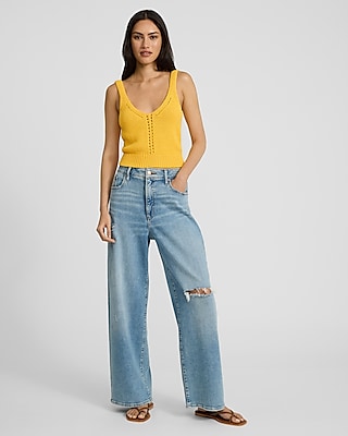 V-Neck Cropped Sweater Cami