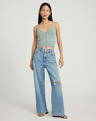 V-Neck Cropped Sweater Cami