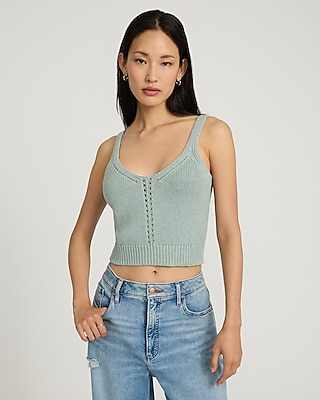 V-Neck Cropped Sweater Cami