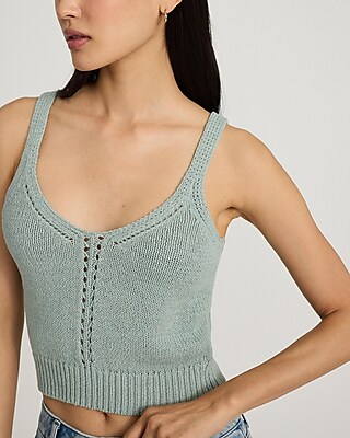 V-Neck Cropped Sweater Cami