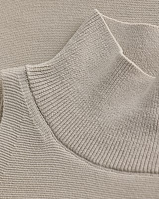 Crepe Knit Body Contour Mock Neck Sweater Bodysuit