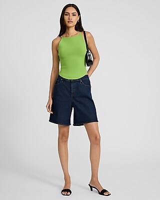 Body Contour High Neck Sweater Tank