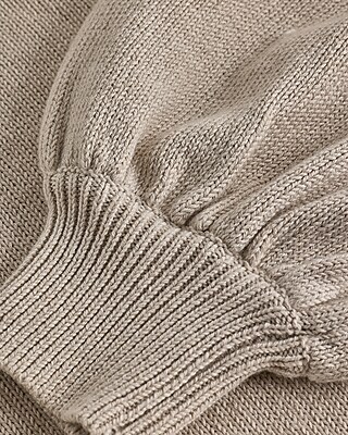 Merino-Blend Mock Neck Balloon Sleeve Sweater