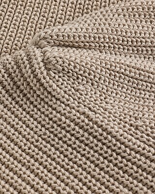 Merino-Blend Crew Neck Short Puff Sleeve Sweater