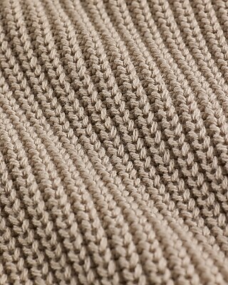 Merino-Blend Crew Neck Short Puff Sleeve Sweater